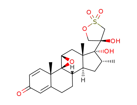 Molecular Structure of 223776-51-0 (9β,11β-epoxy-17α-hydroxy-17β-(4-(R)-hydroxy-2,2-dioxido-1,2-oxathiolan-4-yl)-16α-methylandrosta-1,4-diene-3-one)