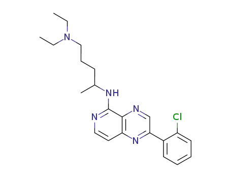 Molecular Structure of 30146-48-6 (N~4~-[2-(2-chlorophenyl)pyrido[3,4-b]pyrazin-5-yl]-N~1~,N~1~-diethylpentane-1,4-diamine)
