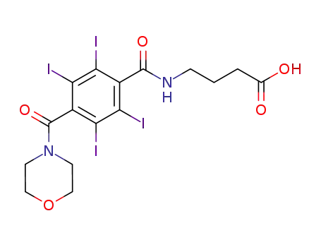 Molecular Structure of 29972-54-1 (4-{[2,3,5,6-tetraiodo-4-(morpholin-4-ylcarbonyl)benzoyl]amino}butanoic acid)
