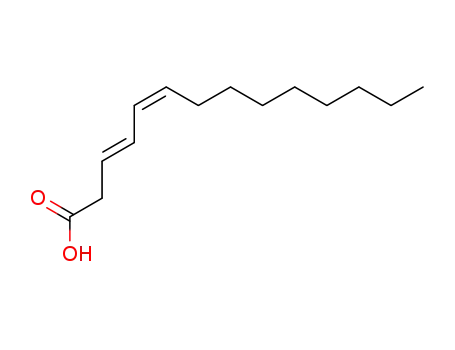 Molecular Structure of 23400-52-4 ((3E,5Z)-3,5-Tetradecadienoic acid)