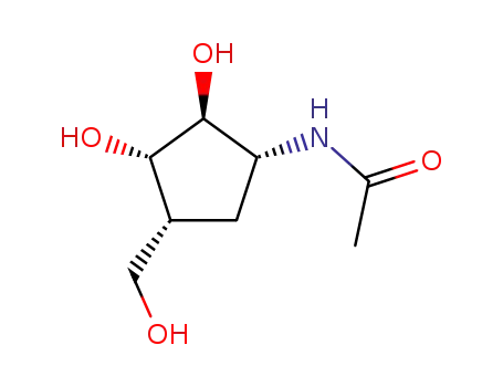 (+/-)-4α-acetamido-2α,3β-dihydroxy-1α-cyclopentanemethanol