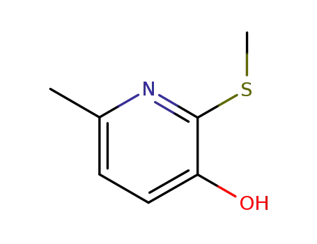 Molecular Structure of 23003-25-0 (6-Methyl-2-(methylthio)-3-pyridinol)