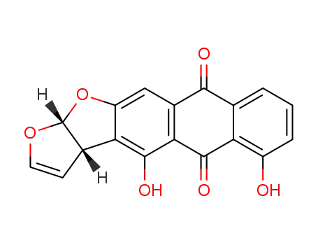 Molecular Structure of 30517-65-8 (Anthra(2,3-b)furo(3,2-d)furan-5,10-dione, 3a,12a-dihydro-4,6-dihydroxy -)