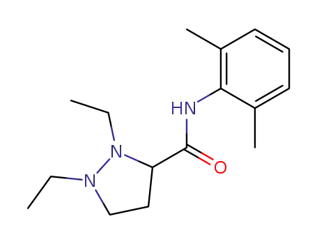 Molecular Structure of 23280-58-2 (N-(2,6-dimethylphenyl)-1,2-diethylpyrazolidine-3-carboxamide)