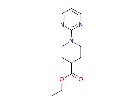 Molecular Structure of 111247-60-0 (1-PYRIMIDIN-2-YL-PIPERIDINE-4-CARBOXYLIC ACID ETHYL ESTER)