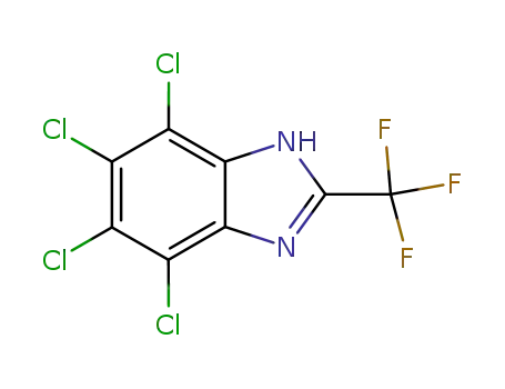 Molecular Structure of 2338-29-6 (4,5,6,7-tetrachloro-2-trifluoromethylbenzimidazole)