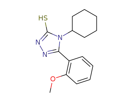 Molecular Structure of 23195-34-8 (4-CYCLOHEXYL-5-(2-METHOXY-PHENYL)-4H-[1,2,4]TRIAZOLE-3-THIOL)