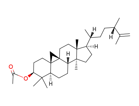 Molecular Structure of 2315-12-0 ((24S)-3β-Acetoxy-24-methyl-9β,19-cyclolanost-25-ene)