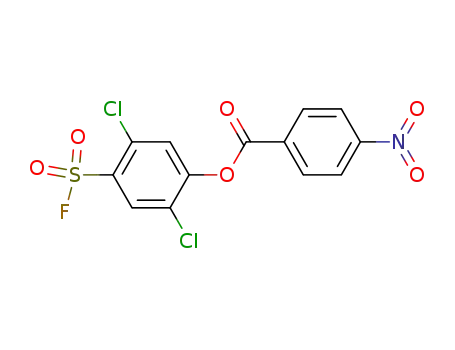 Molecular Structure of 23383-86-0 (2,5-dichloro-4-(fluorosulfonyl)phenyl 4-nitrobenzoate)