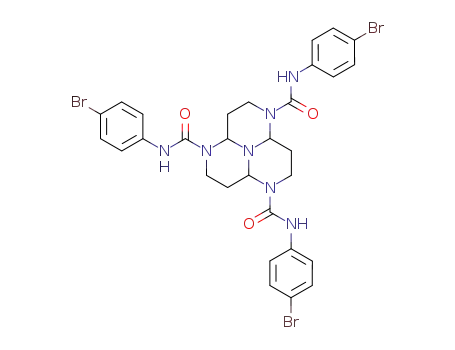 Molecular Structure of 23352-39-8 (N,N',N''-Tris(p-bromophenyl)dodecahydro-1,4,7,9b-tetraazaphenalene-1,4,7-tricarboxamide)