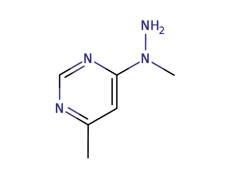 Molecular Structure of 23372-26-1 (Pyrimidine, 4-methyl-6-(1-methylhydrazino)- (8CI))