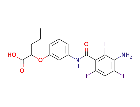 Molecular Structure of 22708-41-4 (2-{3-[(3-amino-2,4,6-triiodobenzoyl)amino]phenoxy}pentanoic acid)