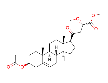 Molecular Structure of 23328-10-1 (methyl 4-[(3S,8S,9S,10R,13S,14S,17S)-3-(acetyloxy)-10,13-dimethyl-2,3,4,7,8,9,10,11,12,13,14,15,16,17-tetradecahydro-1H-cyclopenta[a]phenanthren-17-yl]-2-methoxy-4-oxobutanoate (non-preferred name))