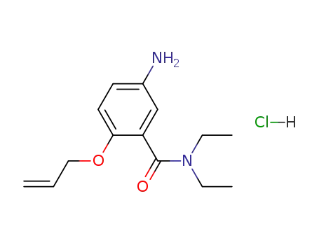 Molecular Structure of 30533-70-1 (5-amino-N,N-diethyl-2-(prop-2-en-1-yloxy)benzamide hydrochloride (1:1))