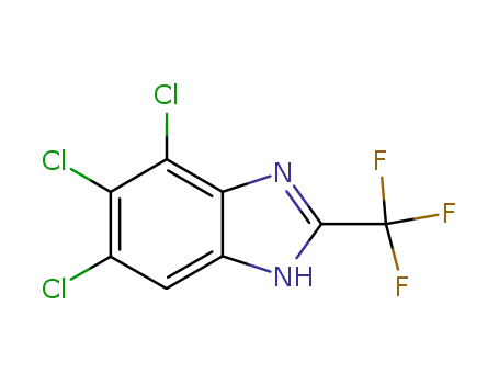 Molecular Structure of 2338-27-4 (5,6,7-TRICHLORO-2-TRIFLUOROMETHYLBENZIMIDAZOLE)