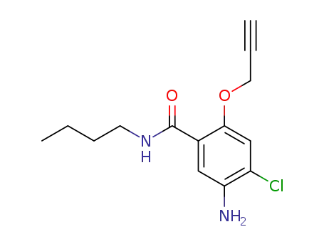 Molecular Structure of 30533-80-3 (5-Amino-N-butyl-4-chloro-2-(2-propynyloxy)benzamide)