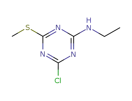 Molecular Structure of 30357-95-0 (N-Ethyl-4-chloro-6-(methylthio)-s-triazine-2-amine)