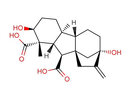 Molecular Structure of 23313-48-6 (2β,7-Dihydroxy-1β,4aα-dimethyl-8-methylenegibbane-1α,10β-dicarboxylic acid)