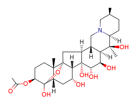 Cevane-3,4,7,14,15,16,20-heptol,4,9-epoxy-, 3-acetate, (3b,4a,7a,15a,16b)- (9CI)
