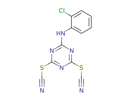 Molecular Structure of 30362-24-4 (6-[(2-chlorophenyl)amino]-1,3,5-triazine-2,4-diyl bis(thiocyanate))