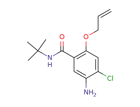 Molecular Structure of 30533-67-6 (5-amino-N-tert-butyl-4-chloro-2-(prop-2-en-1-yloxy)benzamide)