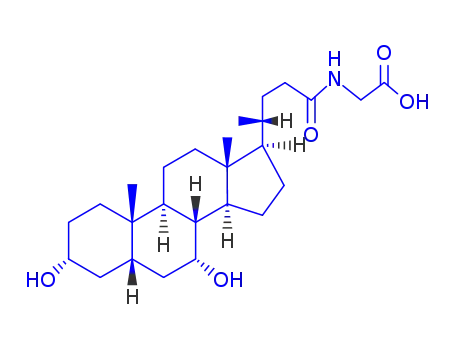 Molecular Structure of 64480-66-6 (2-[[(4R)-4-[(3R,5S,7S,10R,13R,17R)-3,7-dihydroxy-10,13-dimethyl-2,3,4,5,6,7,8,9,11,12,14,15,16,17-tetradecahydro-1H-cyclopenta[a]phenanthren-17-yl]pentanoyl]amino]acetic acid)