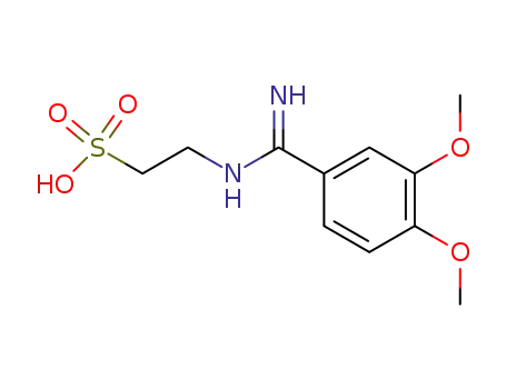 Molecular Structure of 22766-97-8 (2-{[(Z)-amino(3,4-dimethoxyphenyl)methylidene]amino}ethanesulfonic acid)