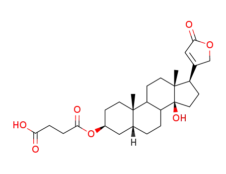 Molecular Structure of 2287-95-8 ((3beta,5beta,14xi)-3-[(3-carboxypropanoyl)oxy]-14-hydroxycard-20(22)-enolide)