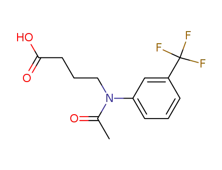 Molecular Structure of 30544-58-2 (4-[N-(α,α,α-Trifluoro-m-tolyl)-N-acetylamino]butanoic acid)