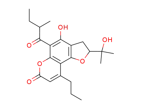2,3-Dihydro-4-hydroxy-2-(1-hydroxy-1-methylethyl)-5-(2-methyl-1-oxobutyl)-9-propyl-7H-furo[2,3-f][1]benzopyran-7-one