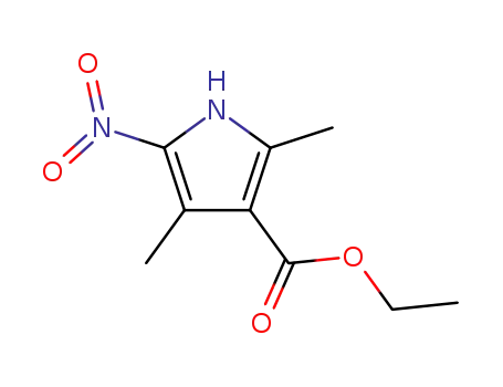 Molecular Structure of 23314-05-8 (ETHYL 2,4-DIMETHYL-5-NITRO-1H-PYRROLE-3-CARBOXYLATE)