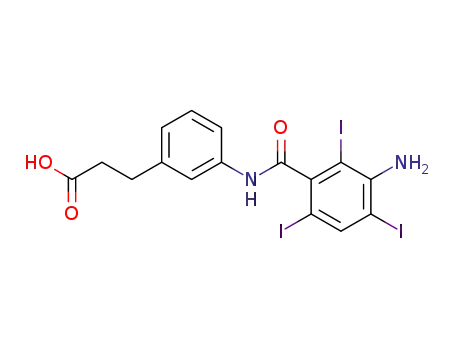Molecular Structure of 22708-47-0 (3-[3-[(3-amino-2,4,6-triiodo-benzoyl)amino]phenyl]propanoic acid)