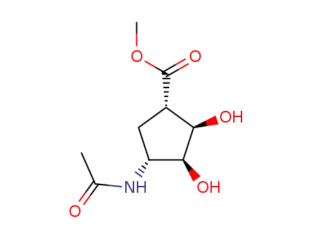 Molecular Structure of 126958-90-5 (ester methylique de (-)-l'acide (acetamido-cis-4-dihydroxy-trans-2,3)-cyclopentane carboxylique)
