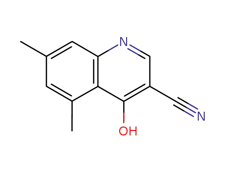Molecular Structure of 2305-67-1 (4-hydroxy-5,7-dimethyl-quinoline-3-carbonitrile)