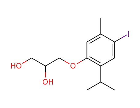 Molecular Structure of 2316-44-1 (3-[4-iodo-5-methyl-2-(propan-2-yl)phenoxy]propane-1,2-diol)