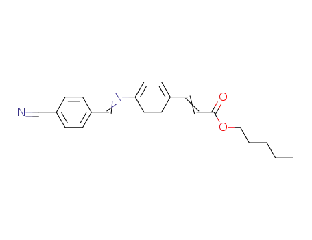 Molecular Structure of 23395-28-0 (pentyl (2Z)-3-(4-{[(1E)-(4-cyanophenyl)methylidene]amino}phenyl)prop-2-enoate)