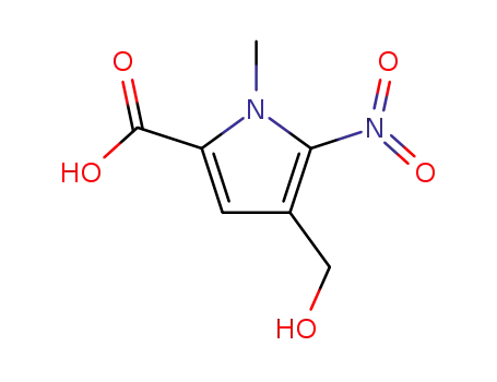 Molecular Structure of 304015-82-5 (1H-Pyrrole-2-carboxylicacid,4-(hydroxymethyl)-1-methyl-5-nitro-(9CI))