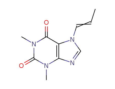 Molecular Structure of 23245-61-6 (1,3-dimethyl-7-[(1E)-prop-1-en-1-yl]-3,7-dihydro-1H-purine-2,6-dione)