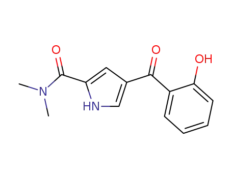 Molecular Structure of 949446-72-4 (4-(2-hydroxybenzoyl)-N,N-dimethyl-1H-pyrrole-2-carboxamide)