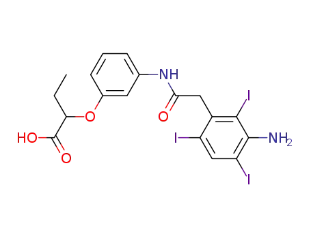Molecular Structure of 22708-55-0 (2-[3-[[2-(3-amino-2,4,6-triiodo-phenyl)acetyl]amino]phenoxy]butanoic acid)