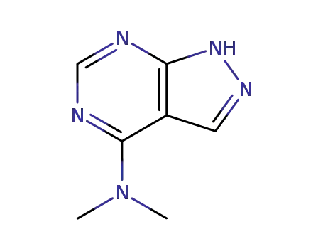 Molecular Structure of 23002-57-5 (N,N-dimethyl-1H-pyrazolo[3,4-d]pyrimidin-4-amine)