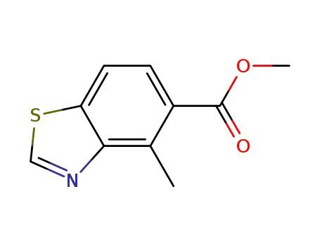 Molecular Structure of 306276-79-9 (5-Benzothiazolecarboxylicacid,4-methyl-,methylester(9CI))