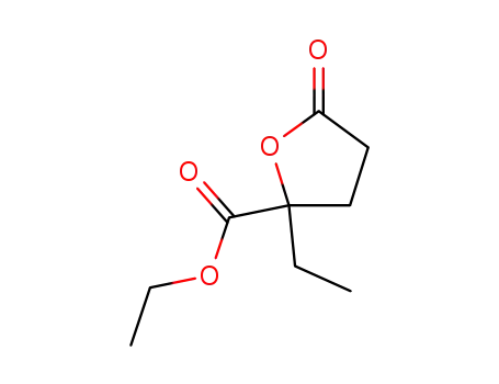 Molecular Structure of 41645-30-1 (2-ethyl-5-oxo-tetrahydro-furan-2-carboxylic acid ethyl ester)