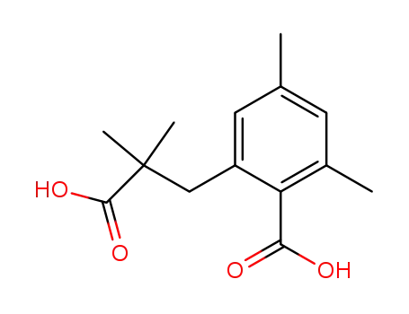 Molecular Structure of 23342-29-2 (2-(2-CARBOXY-2-METHYLPROPYL)-4,6-DIMETHYLBENZOIC ACID)