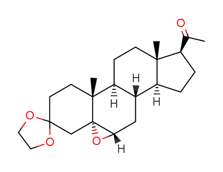 Molecular Structure of 119525-36-9 (3,3-ethanediyldioxy-5,6α-epoxy-5α-pregnan-20-one)