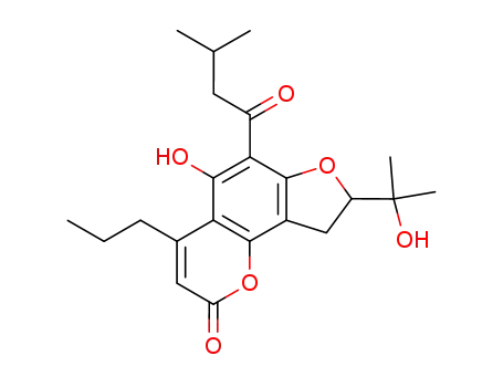 8,9-Dihydro-5-hydroxy-8-(1-hydroxy-1-methylethyl)-6-(3-methyl-1-oxobutyl)-4-propyl-2H-furo[2,3-h]-1-benzopyran-2-one