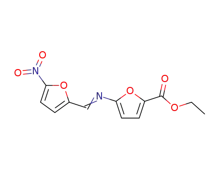 Molecular Structure of 22929-69-7 (Ethyl 5-(((5-nitro-2-furanyl)methylene)amino)-2-furancarboxylate)