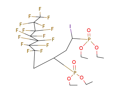 Molecular Structure of 23144-30-1 (tetraethyl (5,5,6,6,7,7,8,8,9,9,10,10,11,11,11-pentadecafluoro-1-iodoundecane-1,3-diyl)bis(phosphonate))