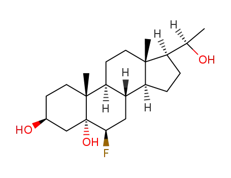 Molecular Structure of 1895-05-2 (6β-fluoro-5α-pregnane-3β,5,20β<sub>F</sub>-triol)