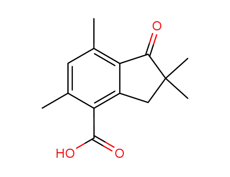 Molecular Structure of 23342-32-7 (2,2,5,7-TETRAMETHYL-1-OXOINDANE-4-CARBOXYLIC ACID)